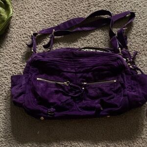COMING SOON Sorial Deep Purple Suede Crossbody with Multiple Pockets
